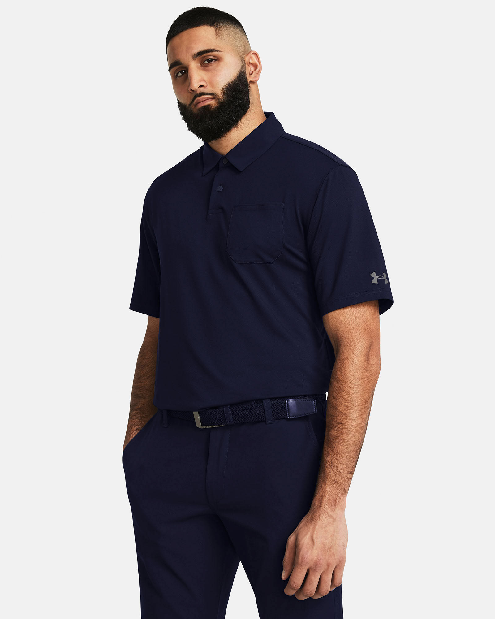 Muhammad Abbasi | Under Armour | Ecom Shoot | Navy blue polo shirt with matching pants