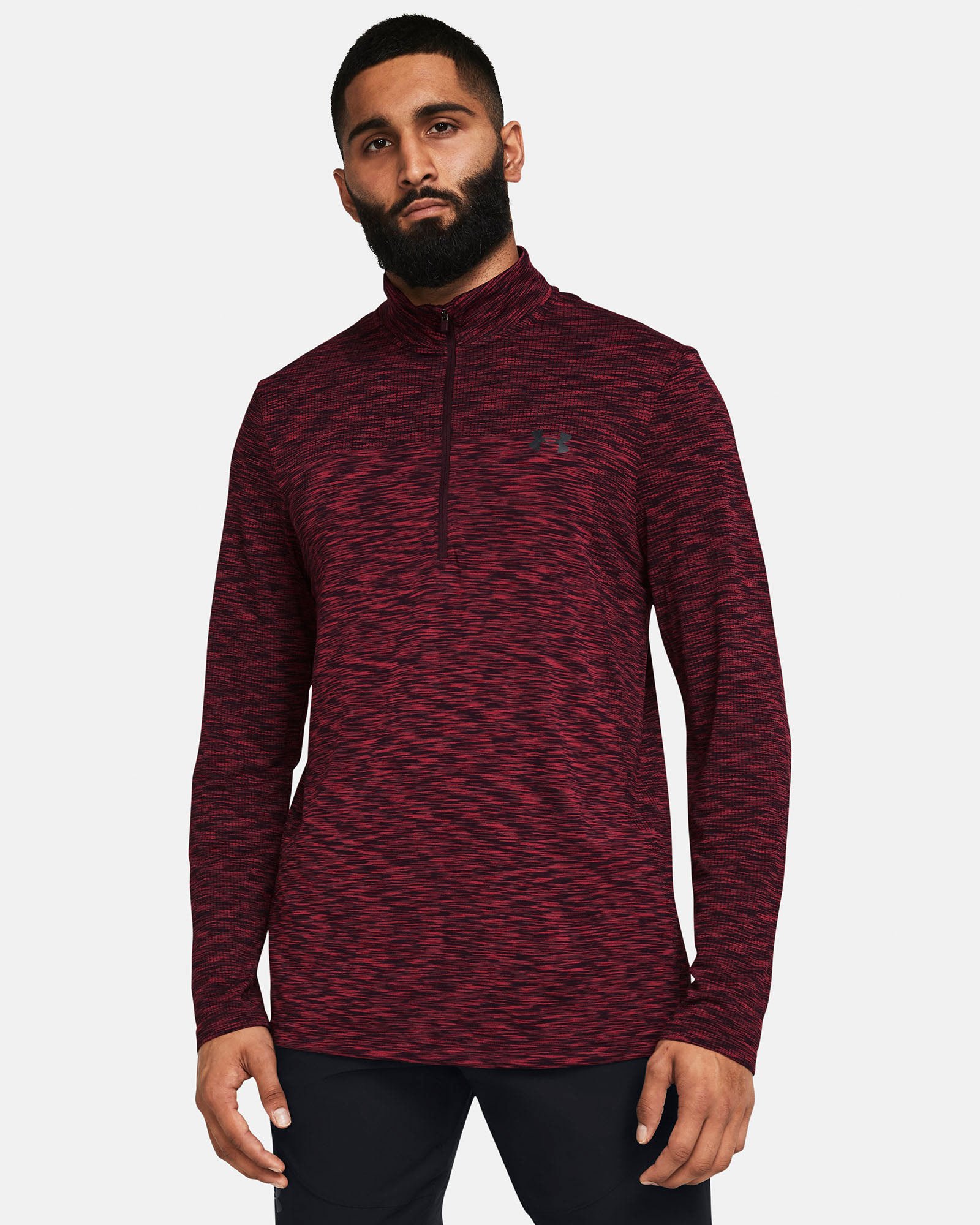 Muhammad Abbasi | Under Armour | Ecom Shoot | Red quarter-zip pullover