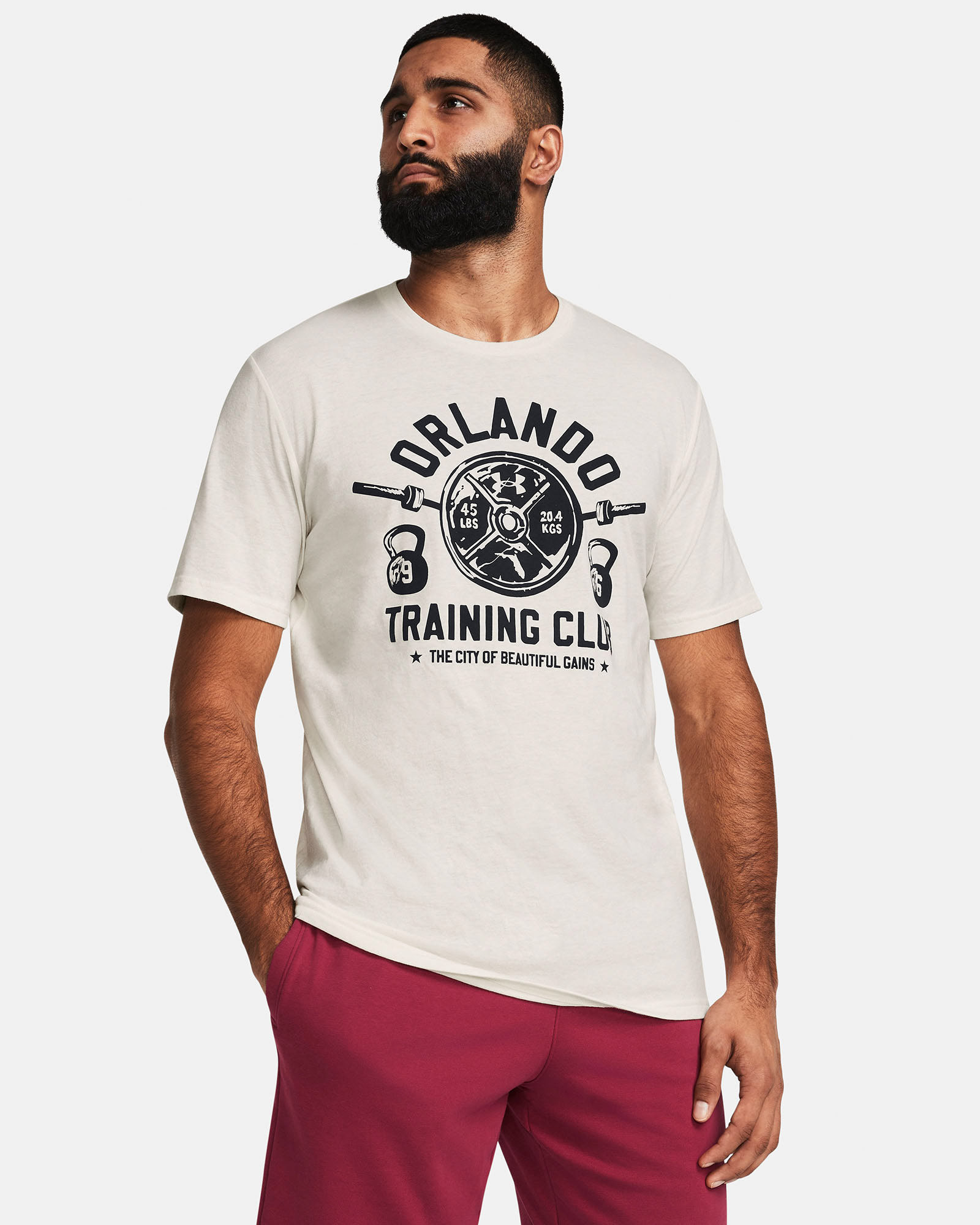 Muhammad Abbasi | Under Armour | Ecom Shoot | Cream “Orlando Training Club” tee 