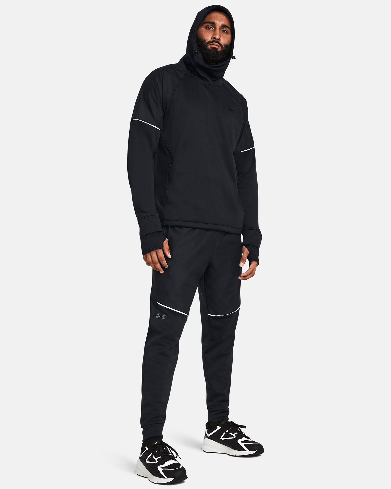 Muhammad Abbasi | Under Armour | Ecom Shoot | Black high-neck pullover with matching joggers