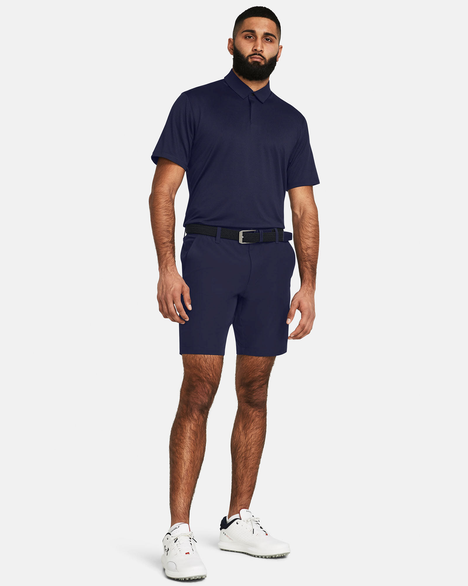 Muhammad Abbasi | Under Armour | Ecom Shoot | Navy polo and shorts