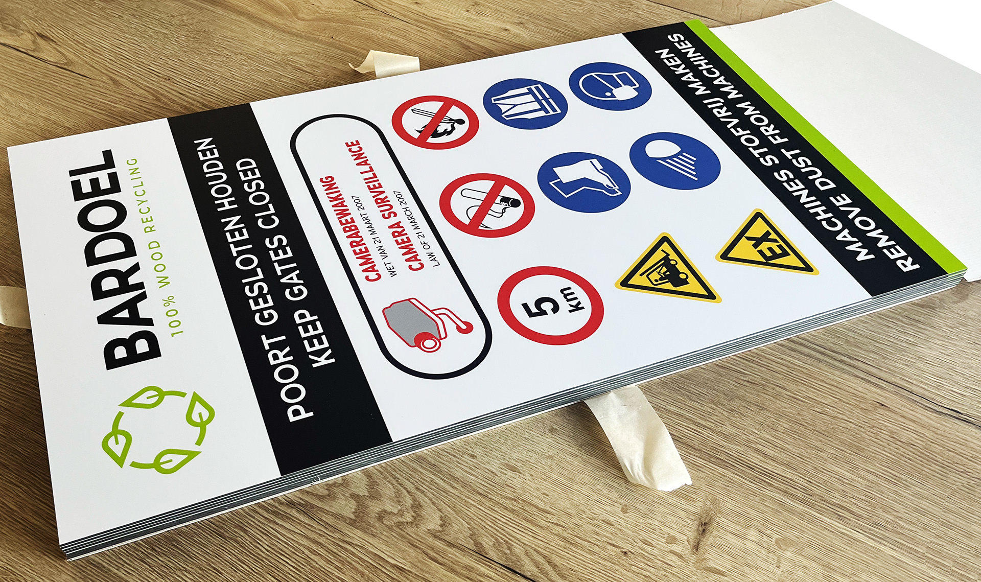 signalisatieborden voor Bardoel uit Wielsbeke in Dibond 3mm