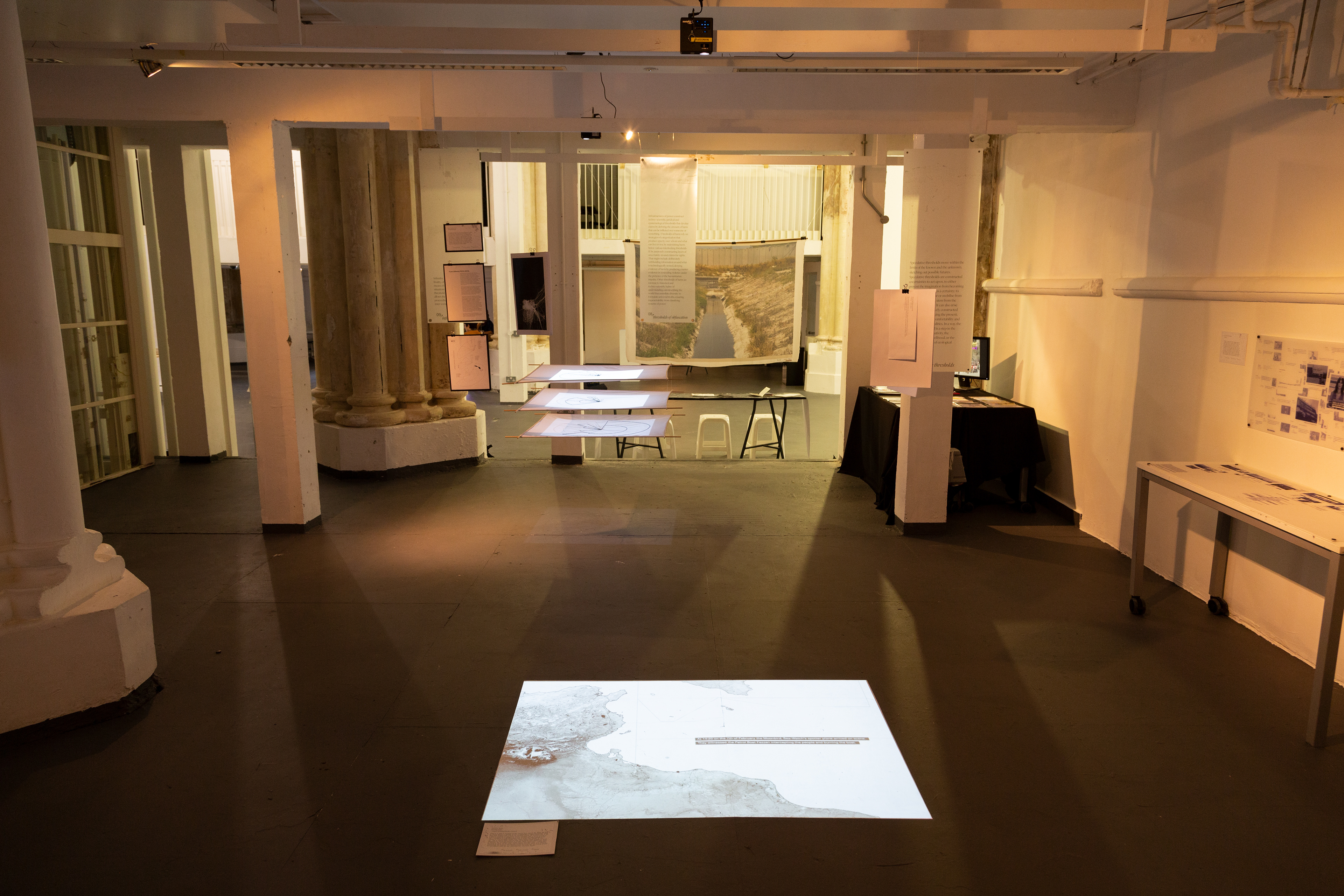 Exhibition space with various projects. Photo Credit: Christa Holka