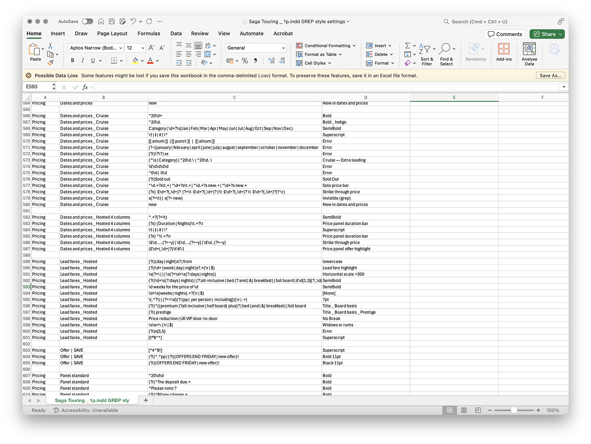 What's underneath? Some of the GREP that styles text