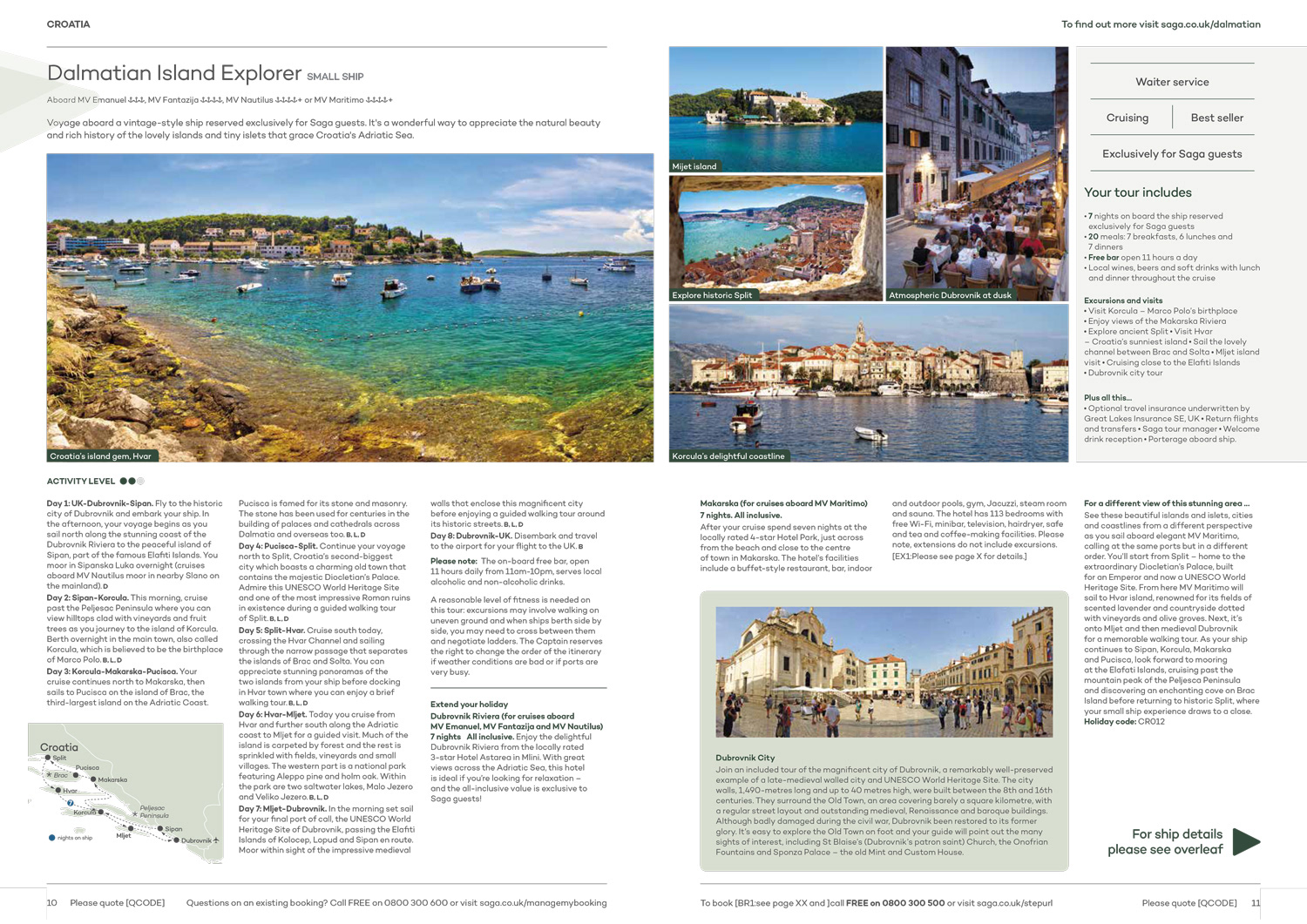 Double page cruise layout