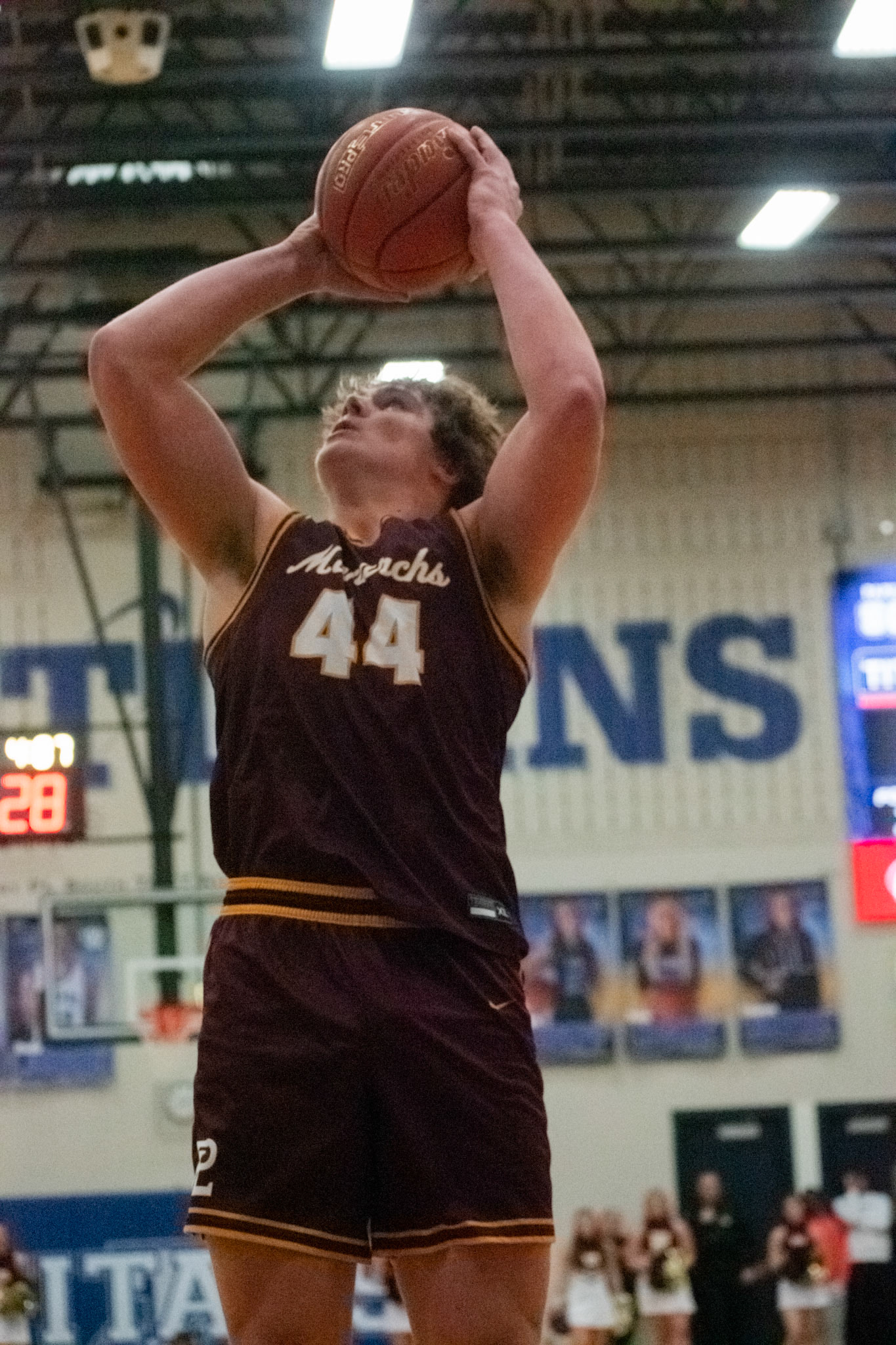 Eric Ingwerson puts a shot up after a rebound.