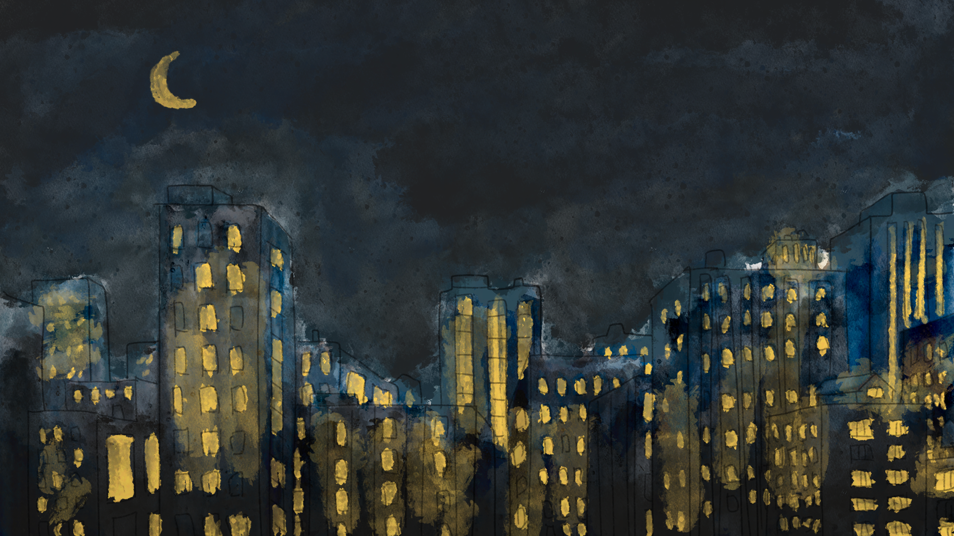 Background Design: City Night View