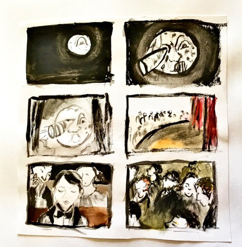 Reverse storyboard of a scene from "Hugo."