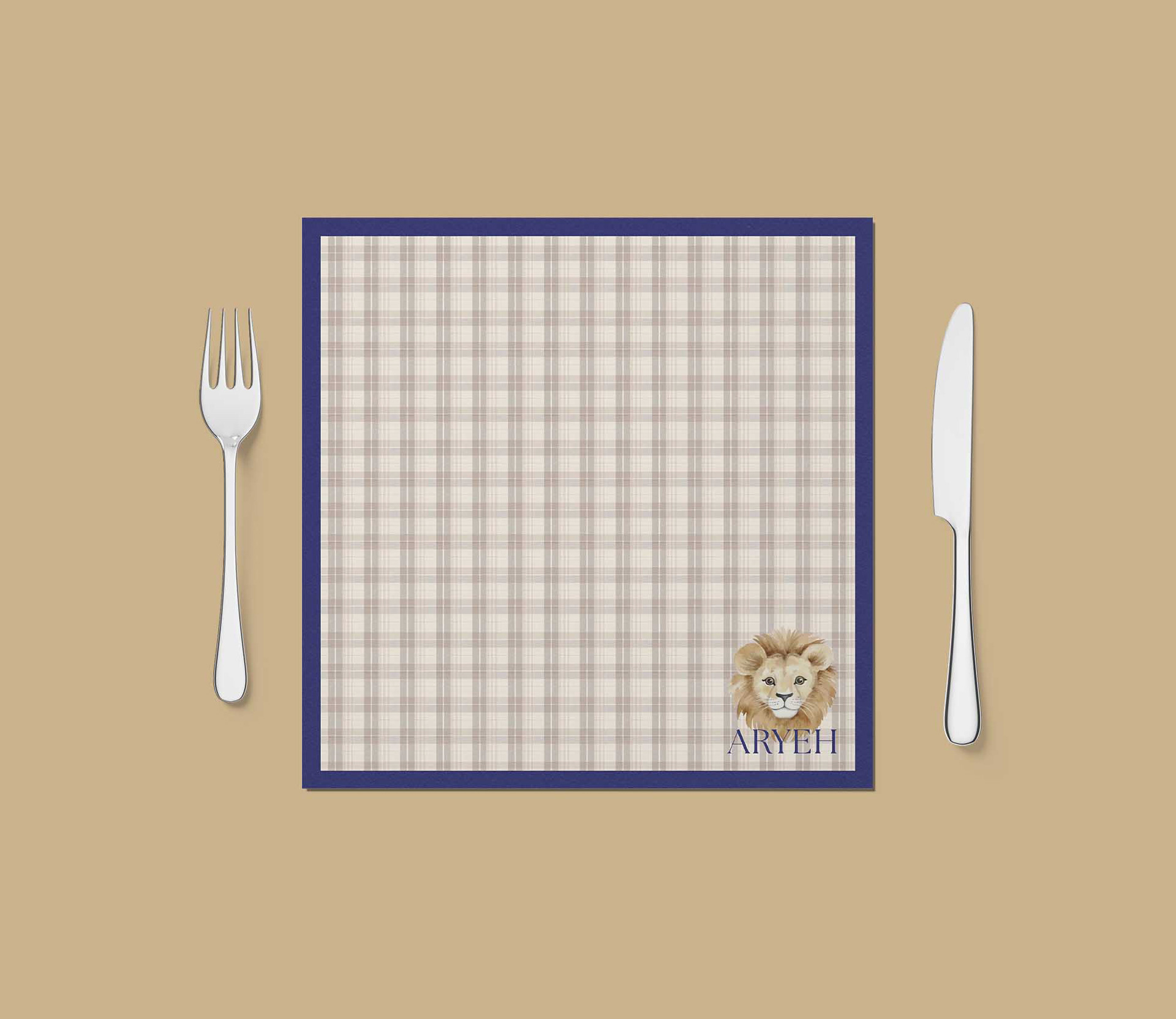 Plaid Lion Placemat