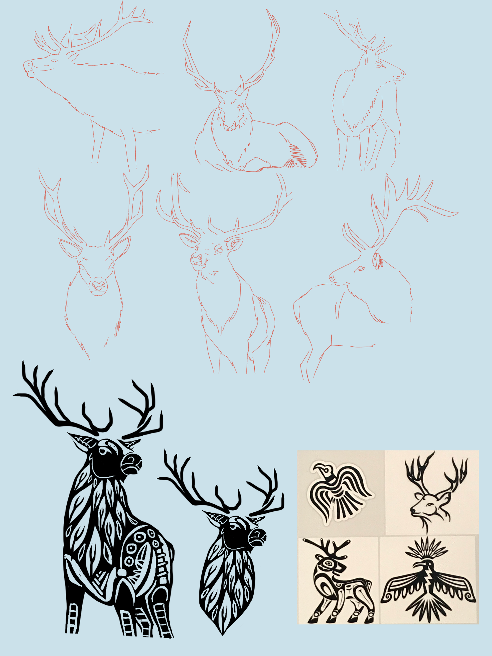 Elk Logo Sketches and Inspo