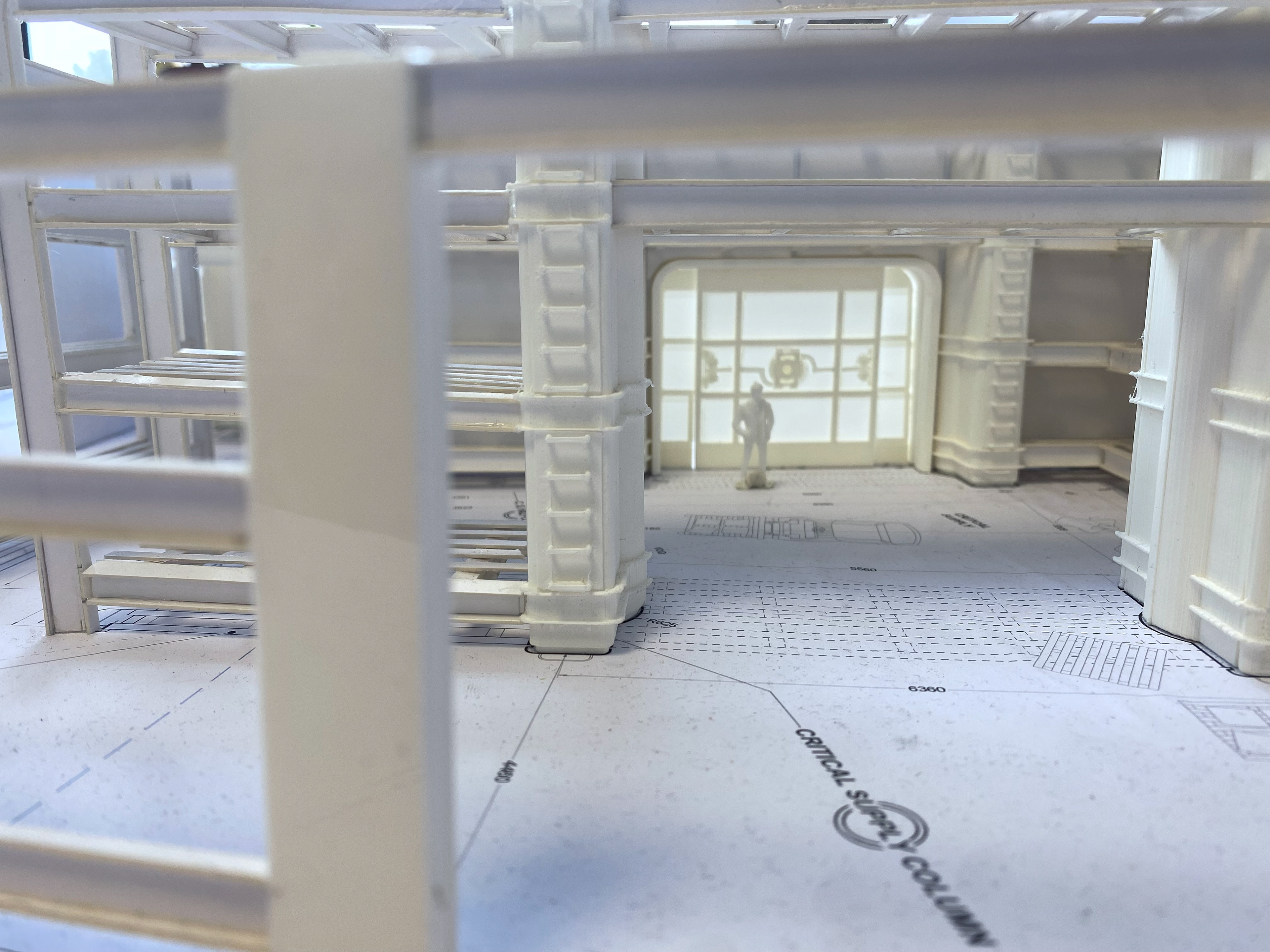 1:50 model, whitecard & 3D printed