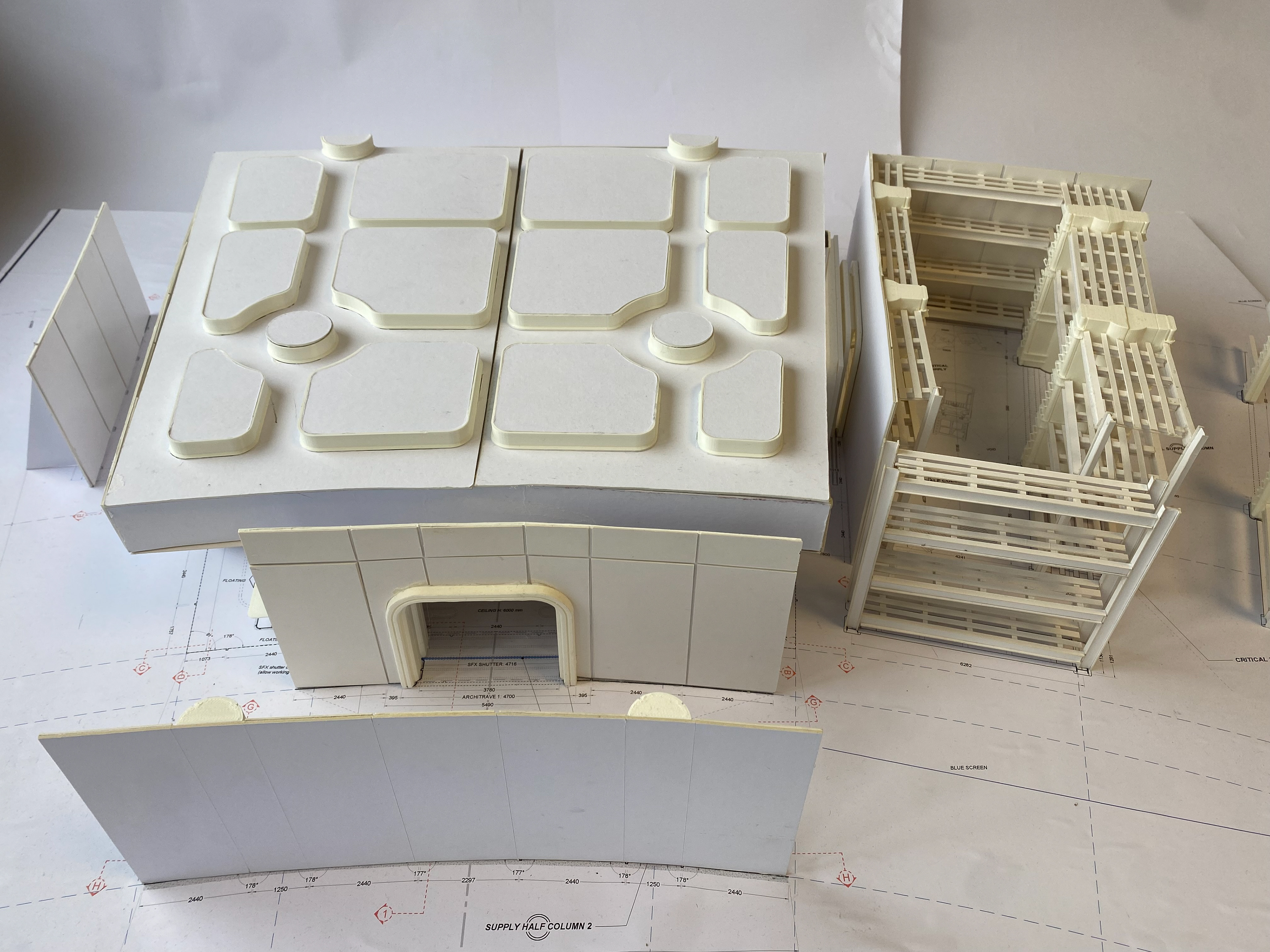 1:50 model, whitecard & 3D printed