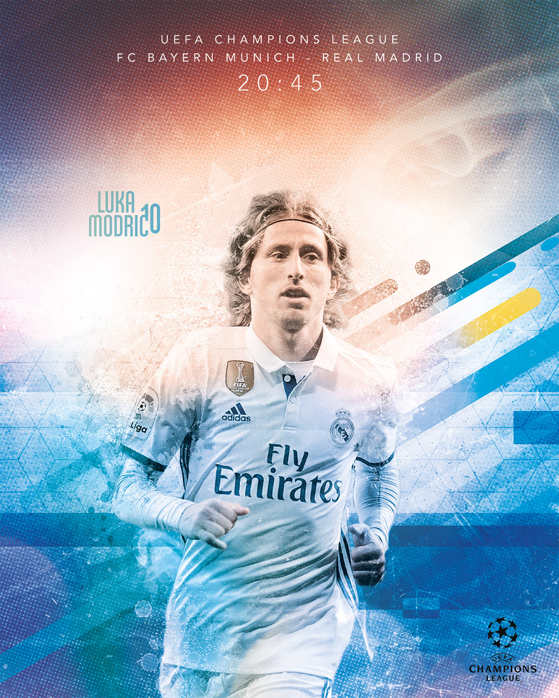 Luka Modric 10 Real Madrid Futbol cartel poster UEFA Champions League