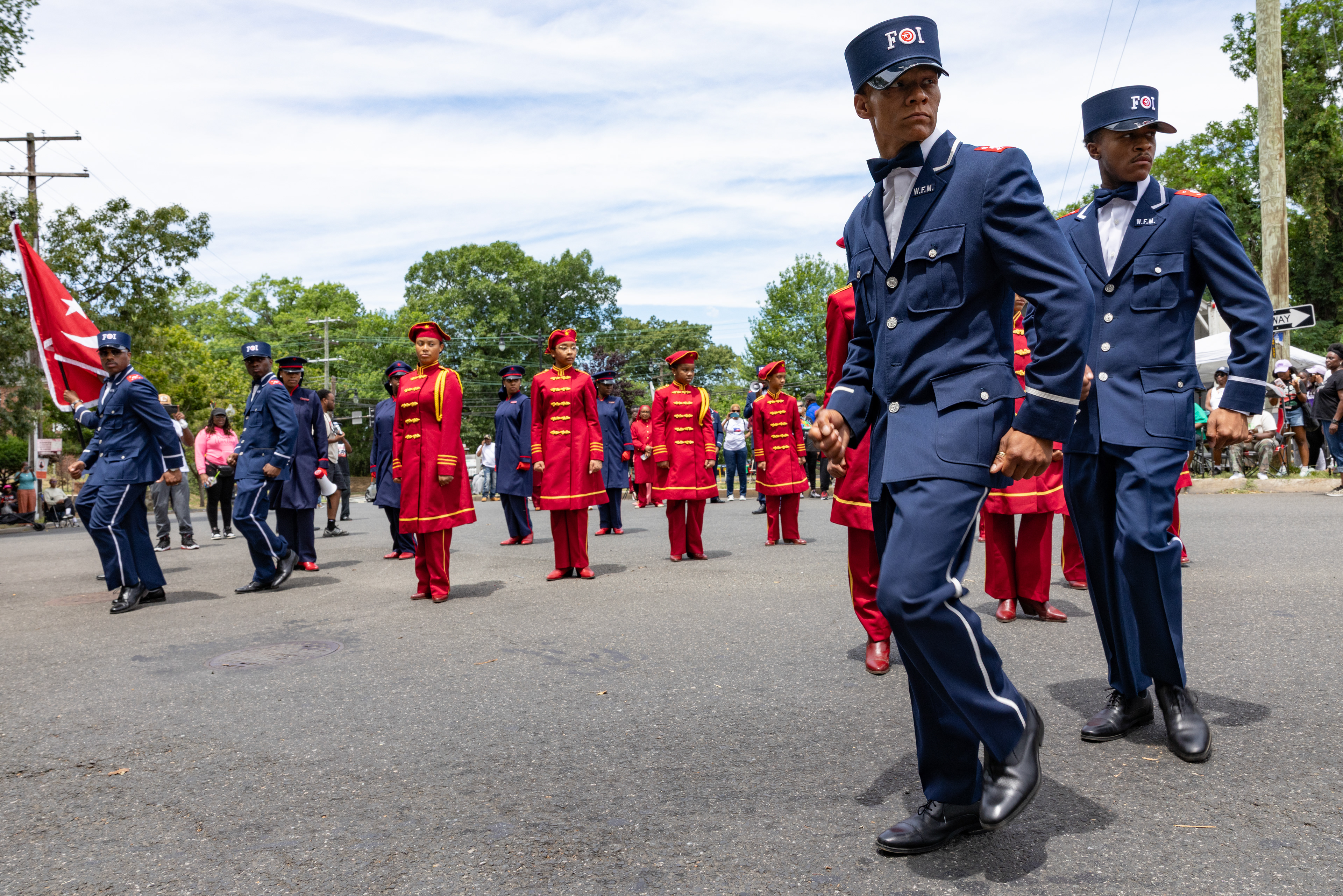 Community members from Muhammad Mosque #4 perform during the Ward 7 Juneteenth Parade at Randle Circle Southeast on June 19, 2026 in Washington, D.C. (Photo by Tyler M. Andrews/The Washington Post) 