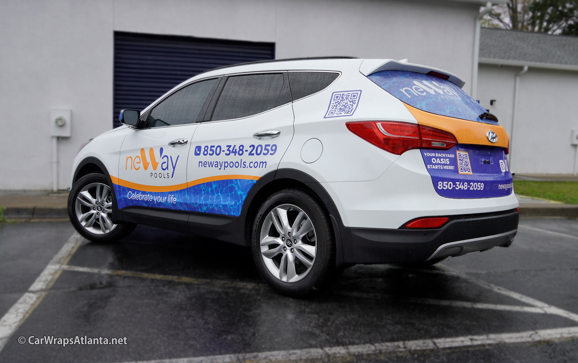Capturing Sunshine: A Vibrant Partial Wrap on a Hyundai Santa Fe for #FloridaPoolCompany