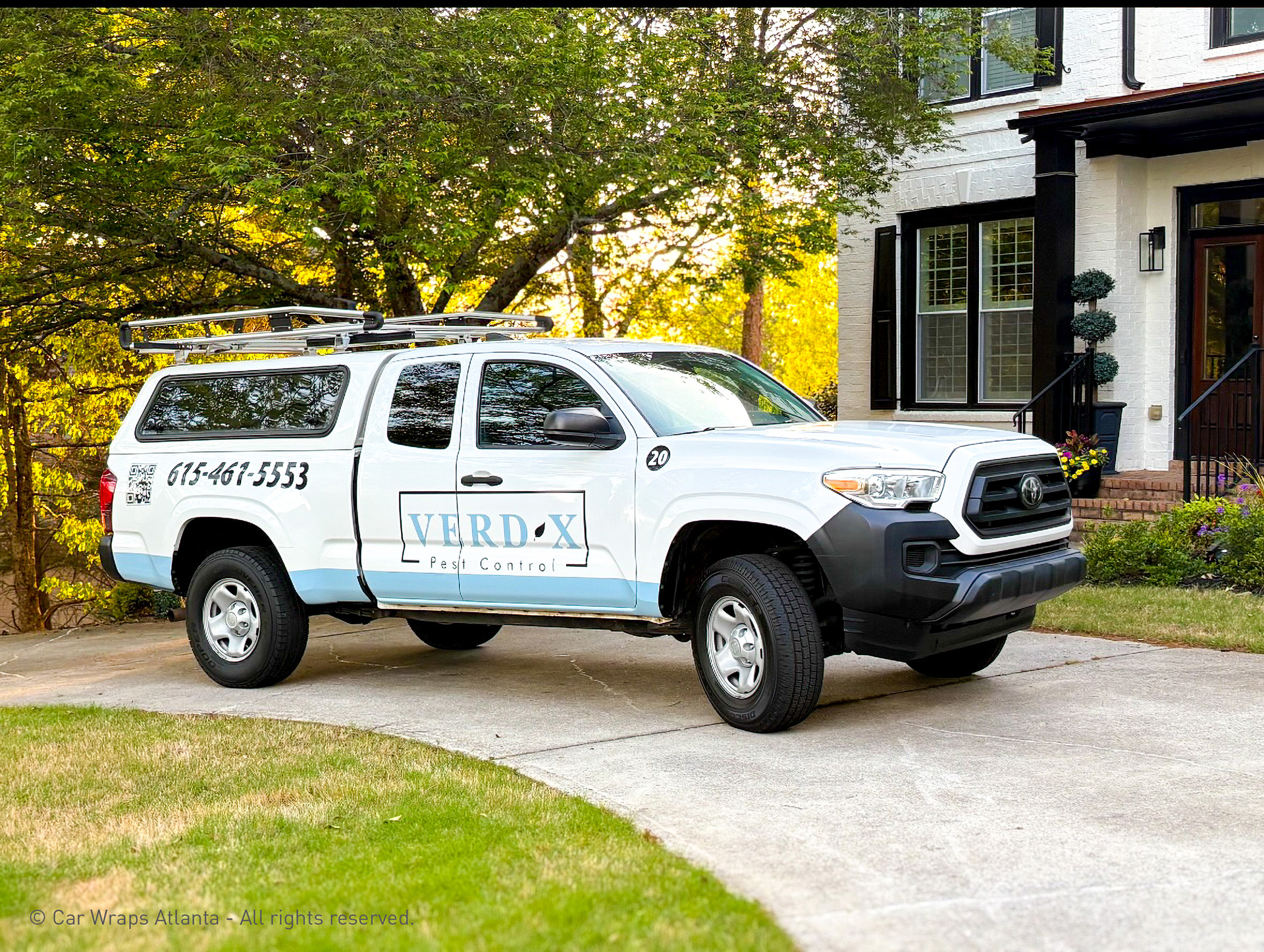 Partial wrap on a Toyota Tacoma for a Commercial Fleet in Atlanta, GA.
