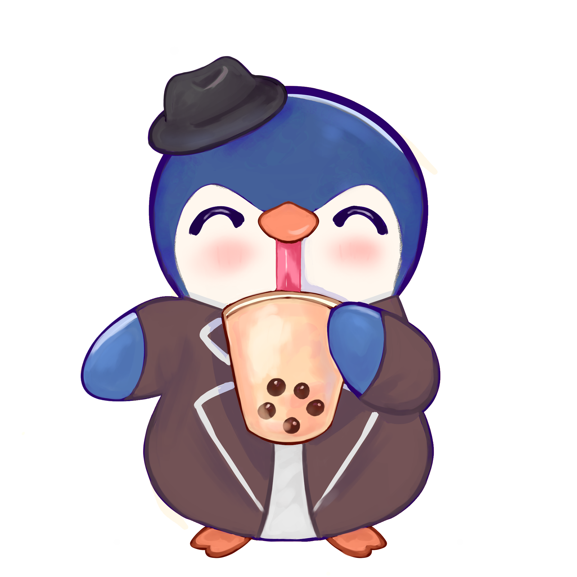 Boba Penguin Logo