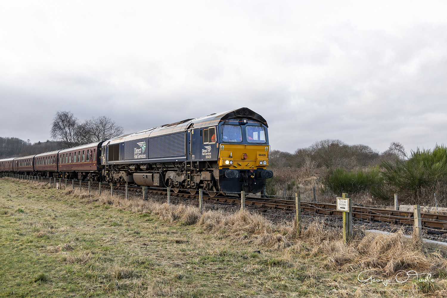66426-DRS Class 66 Colas Goods Diesel electric freight locomotive at Boness