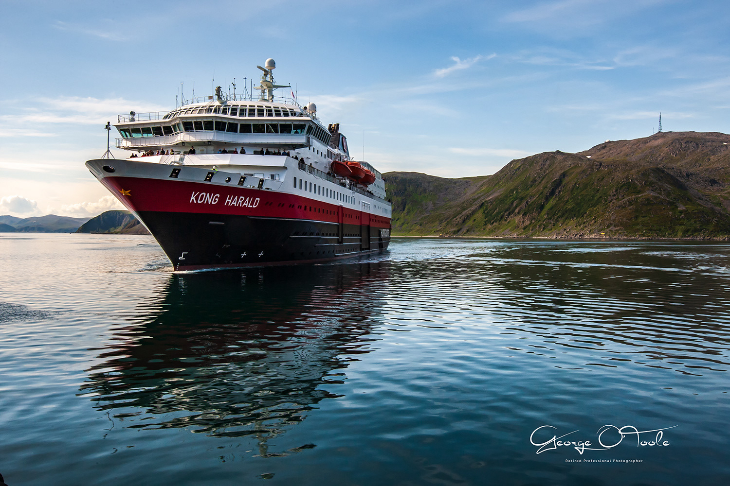 Hurtigruten Ferry Kong Harald Honningsvag, Norway.