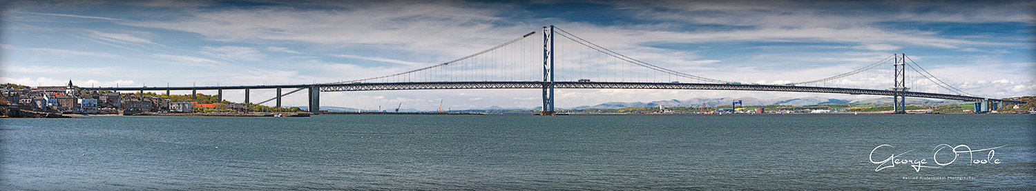 Forth Road Bridge Panorama South Queensferry.