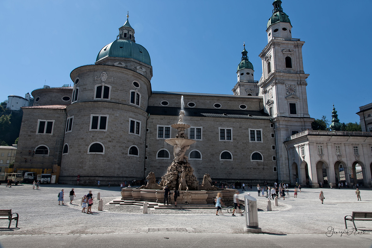 Residenz Foutain and Salzburg Cathedral