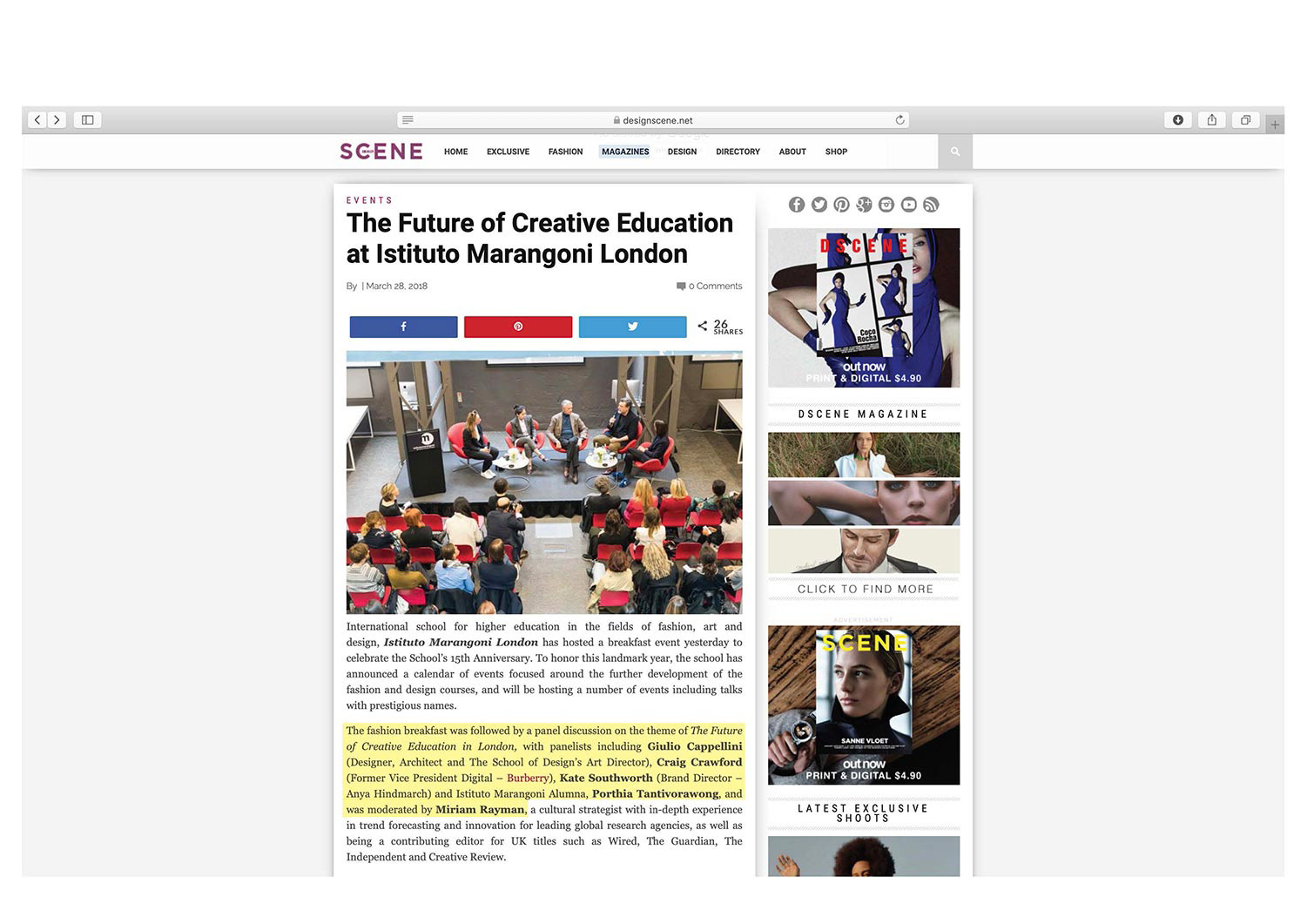 The Future of Creative Education panel