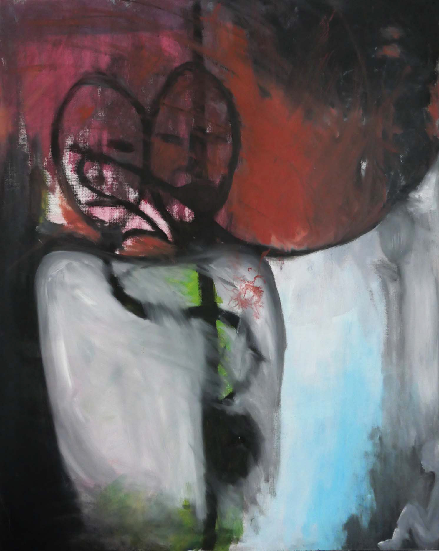monstre à deux têtes / monster with tow heads - 0,81x0,65 - acrylic - 2009