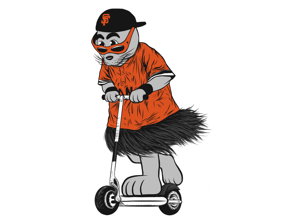 Lou Seal San Francisco Giants Mascot Poster by Tap On Photo - Fine
