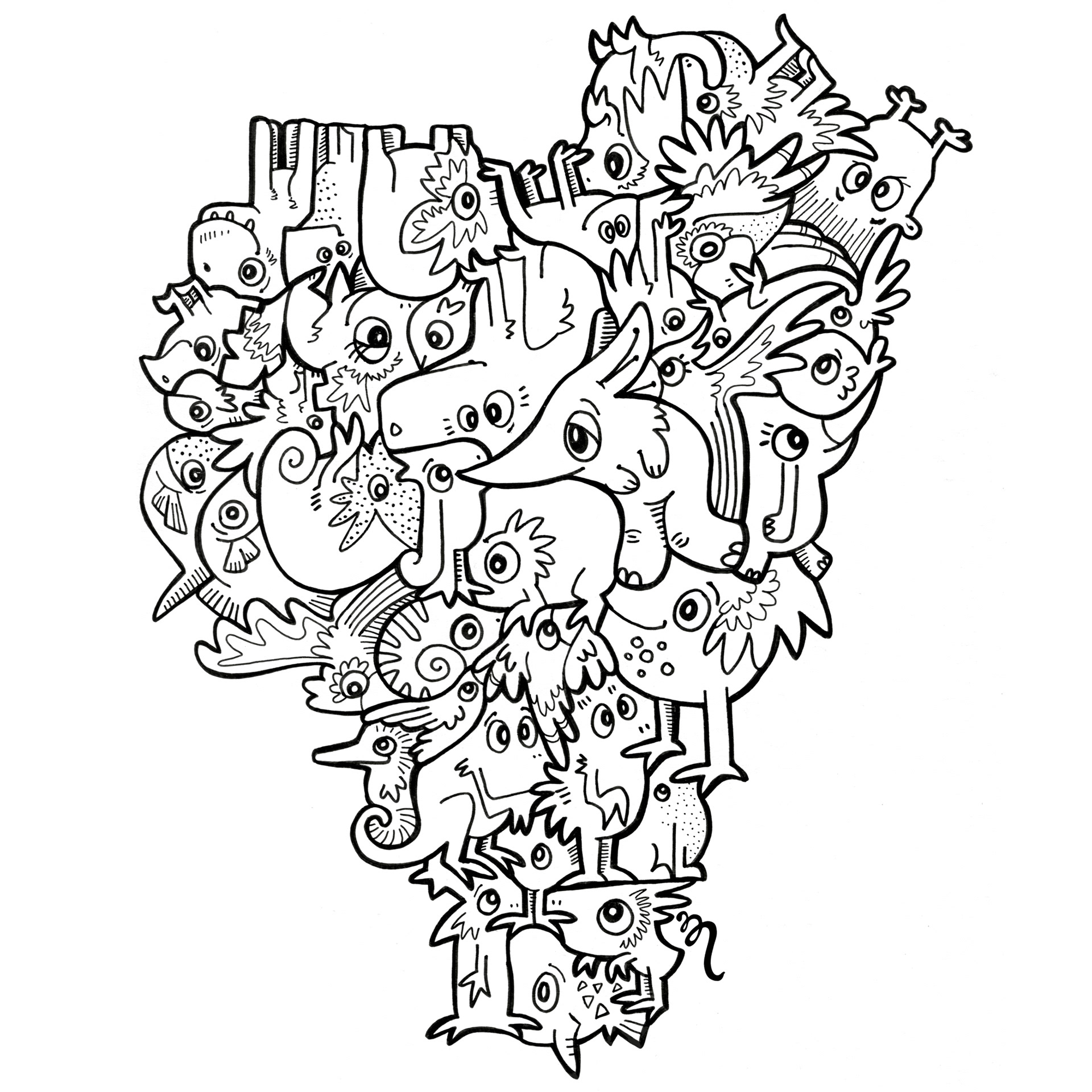 Character puzzle - fine liner