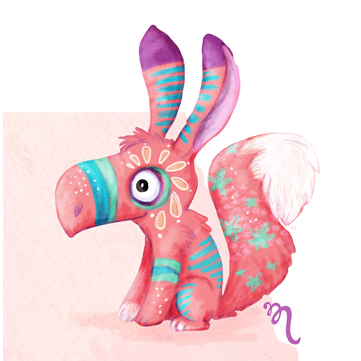 Alebrije character - pencil & digital