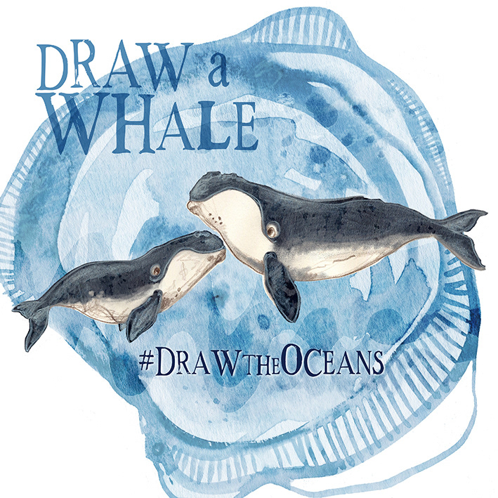 Whales - mixed media