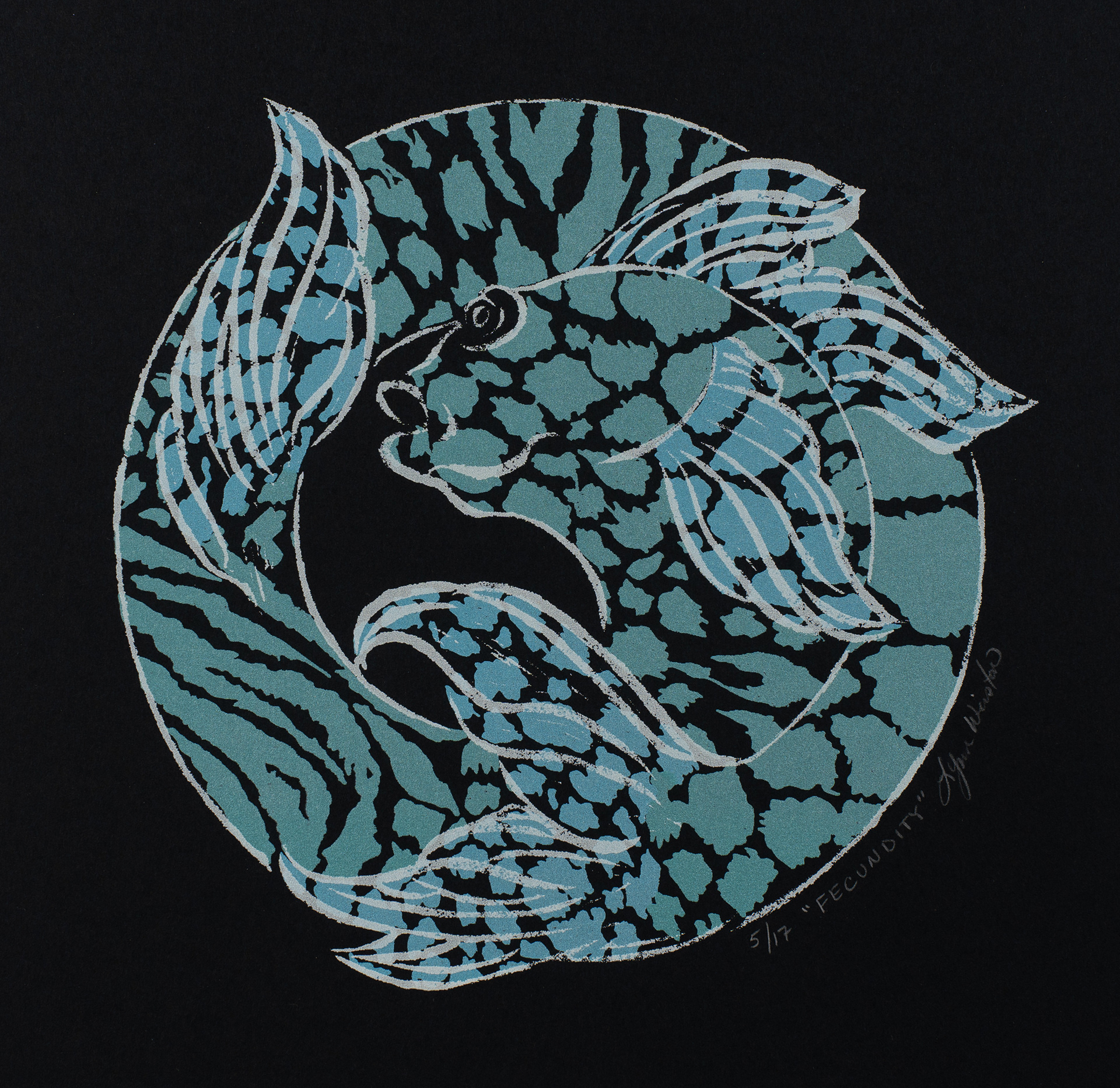 Fecundity (screen print + block print 3-color)