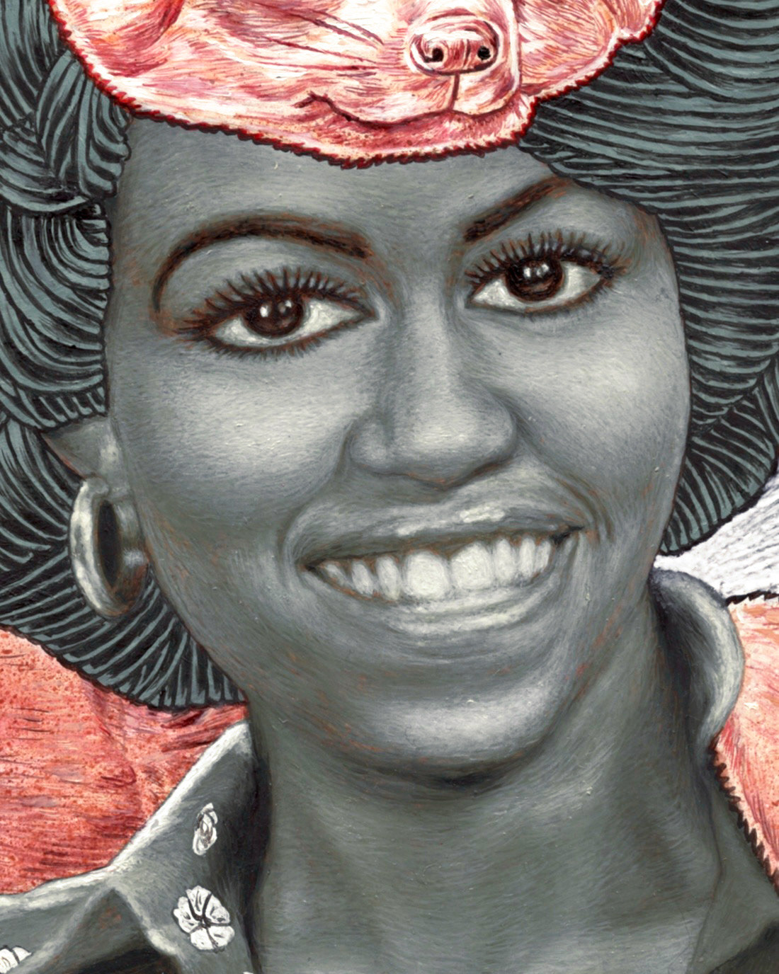 FLuX Original Oil Painting of Michelle Obama and her Spirit Animal