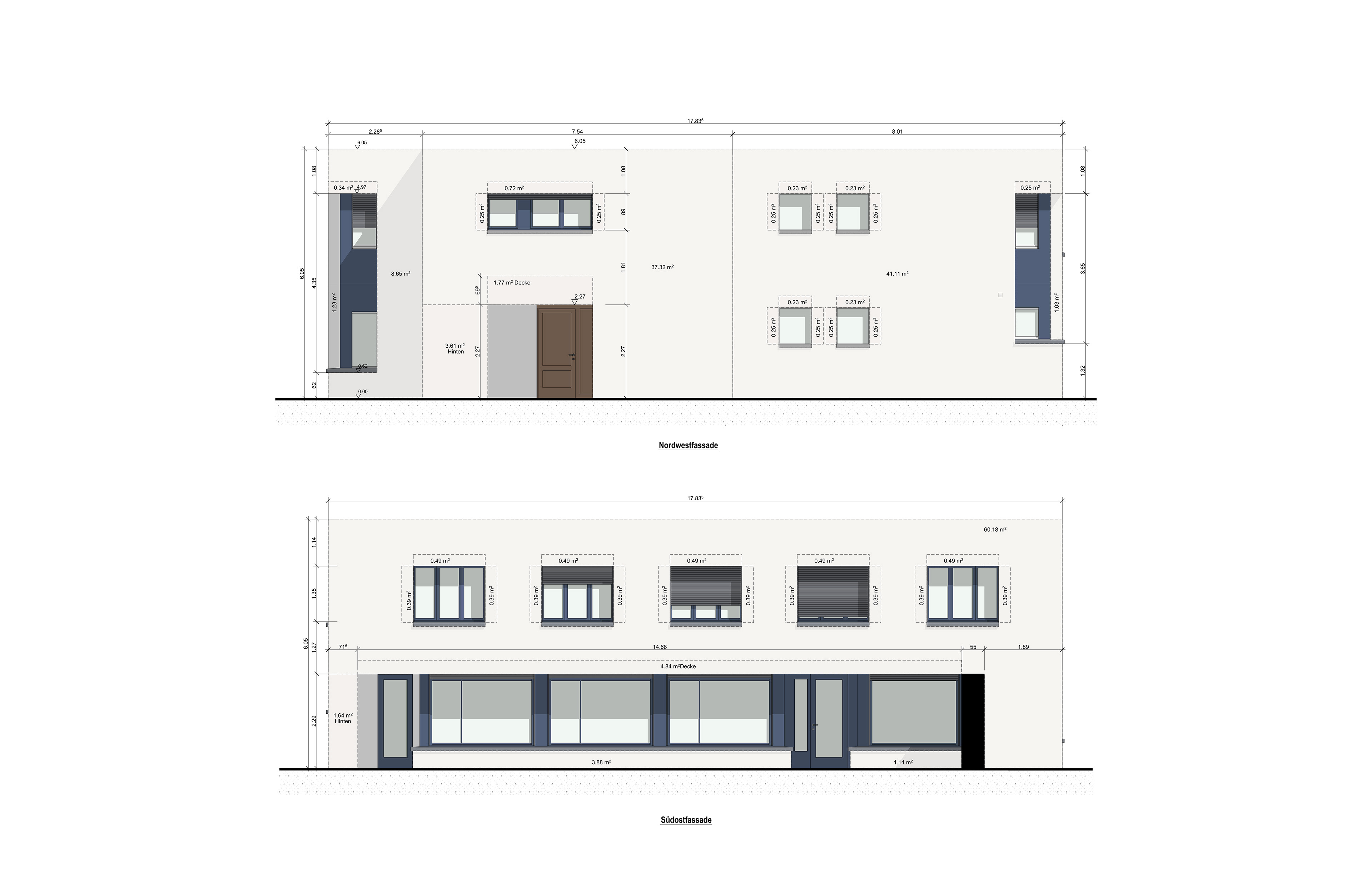 Nordwestfassade / Südostfassade
