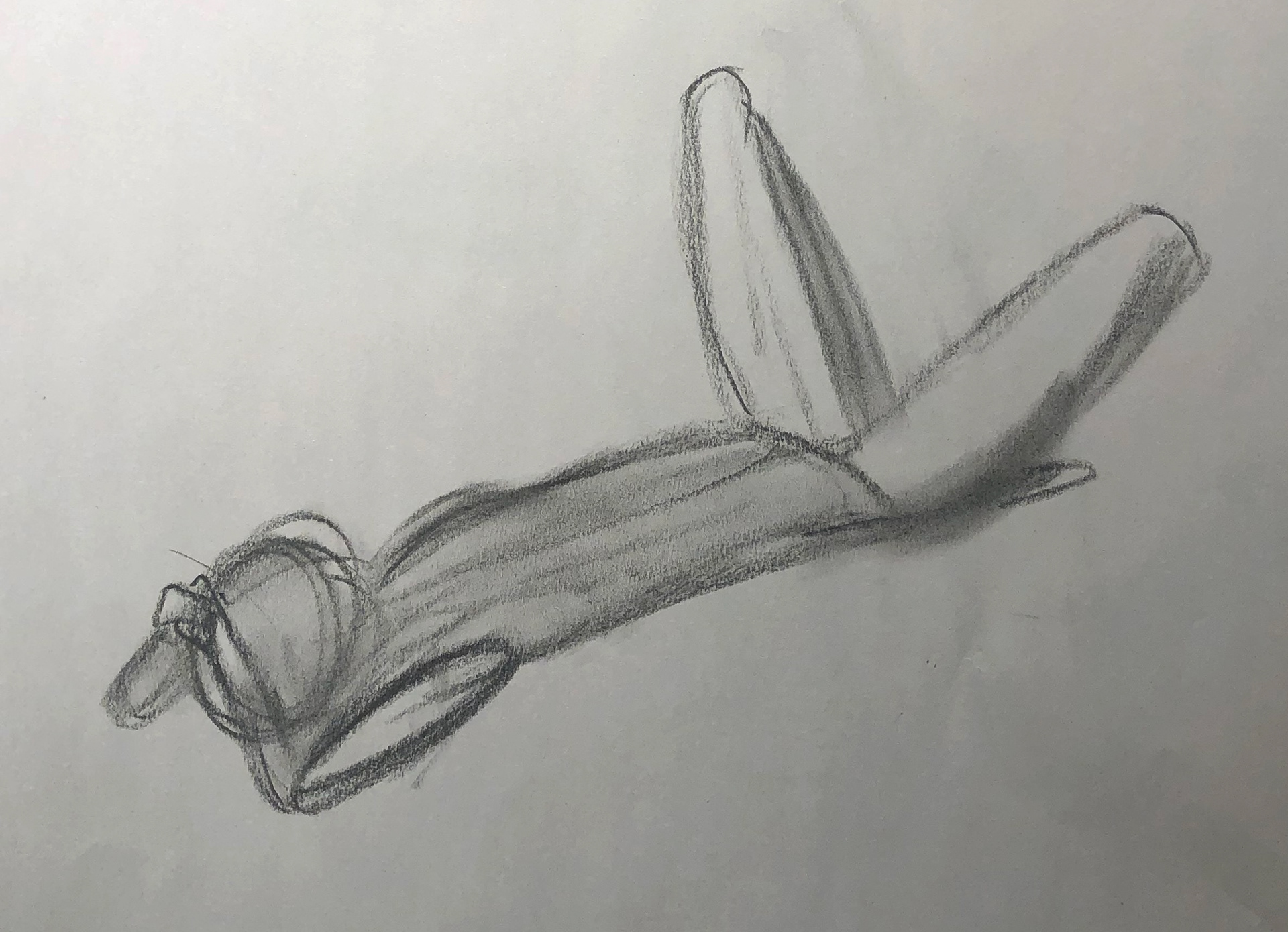 gesture sketch, charcoal on newsprint