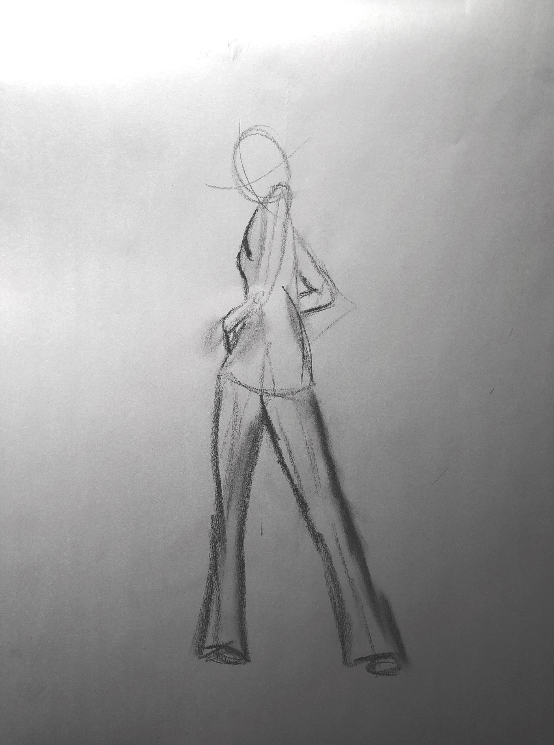 gesture sketch, charcoal on newsprint