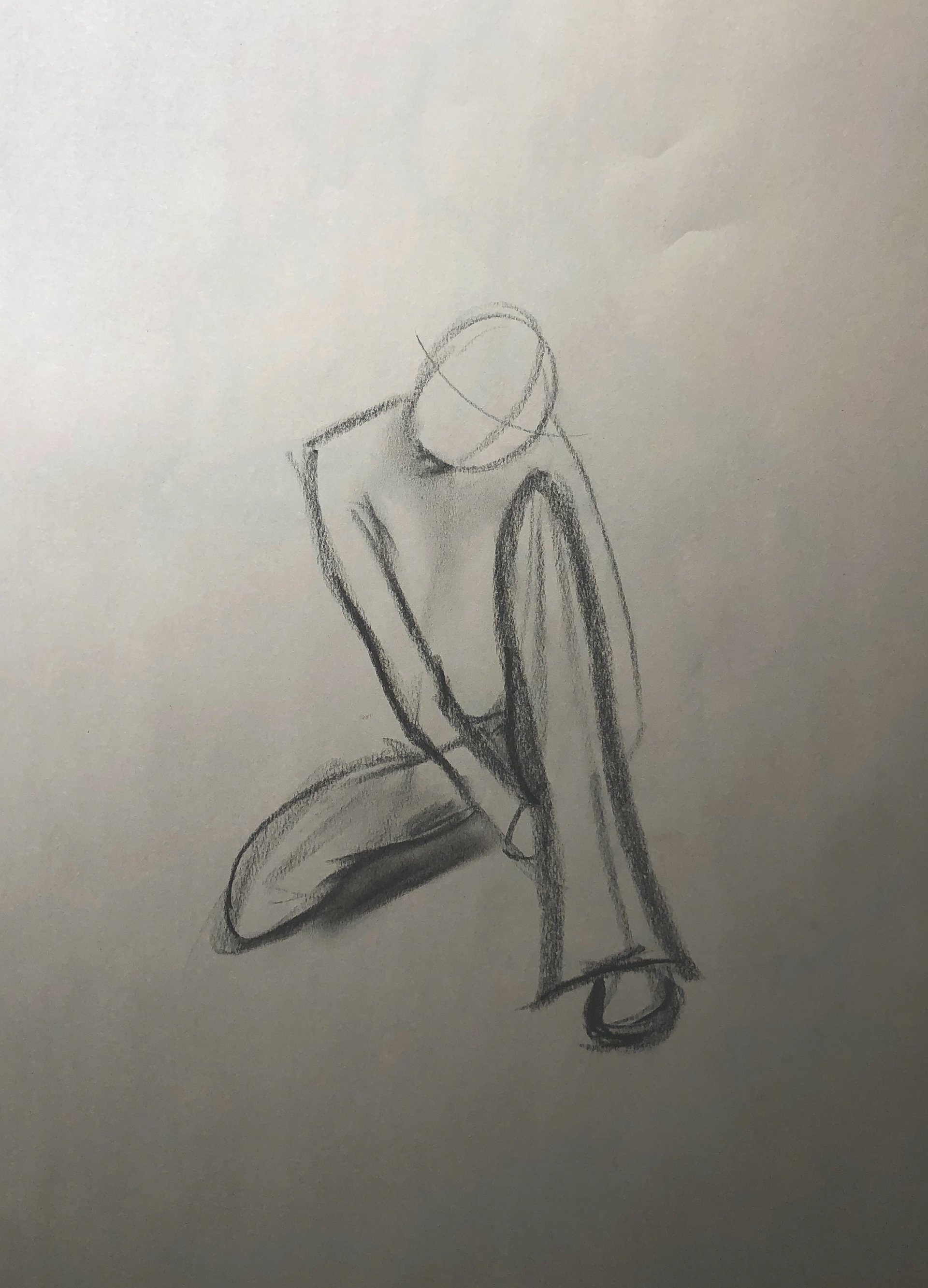 gesture sketch, charcoal on newsprint