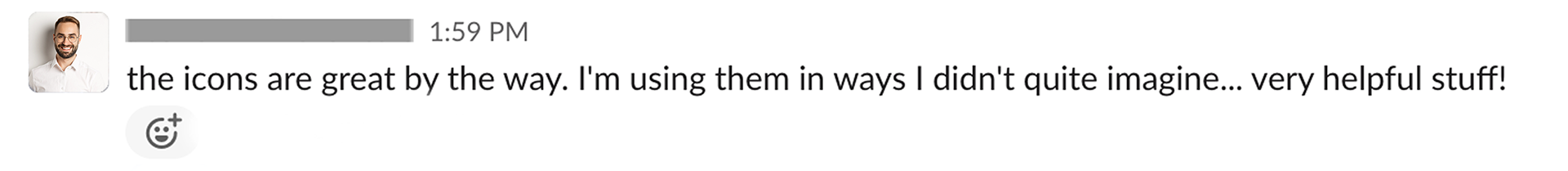 A satisfied client after delivering an entire library of icon assets.