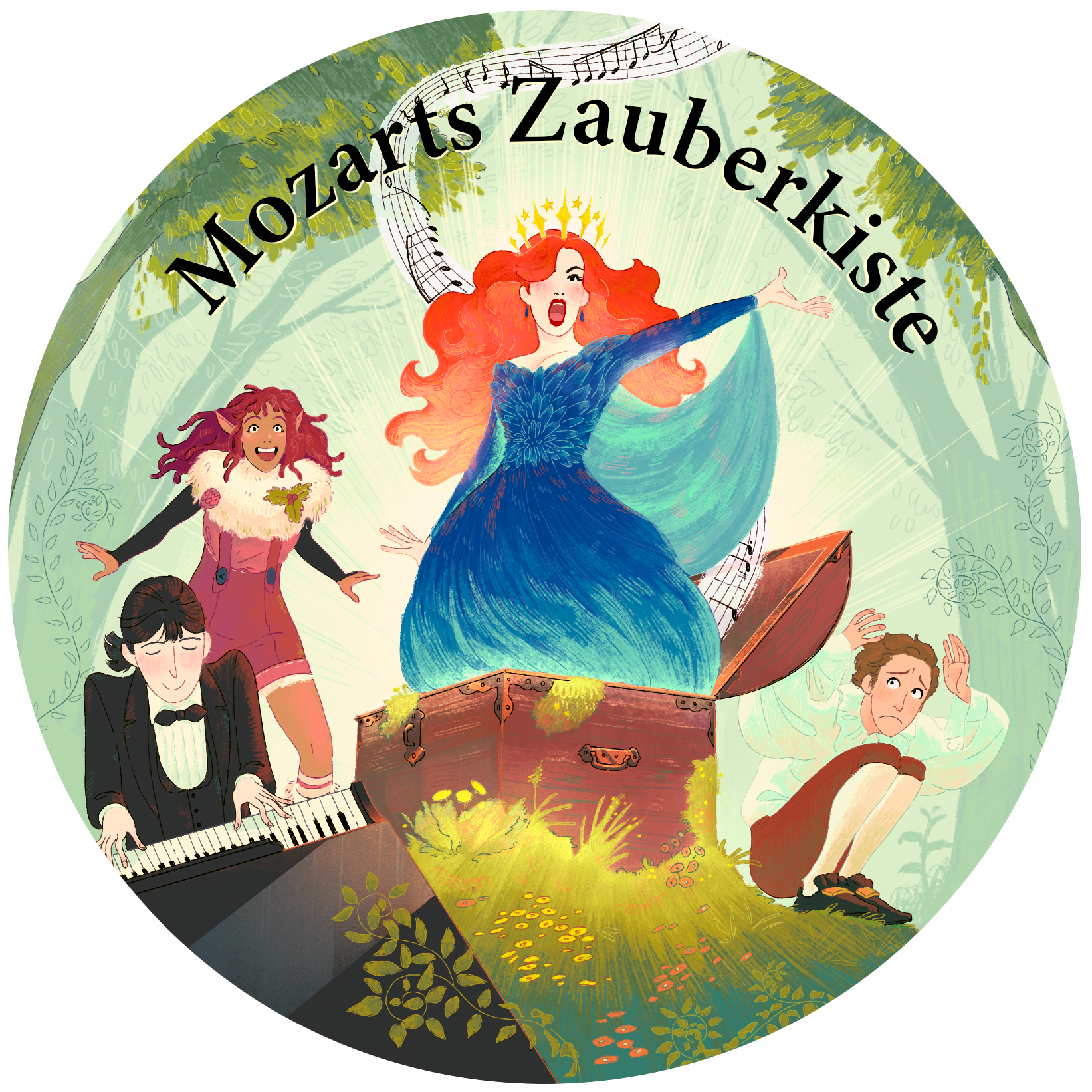 CD cover of 'Mozarts Zauberkiste' for Opernwerkstadt am Rhein, 2022