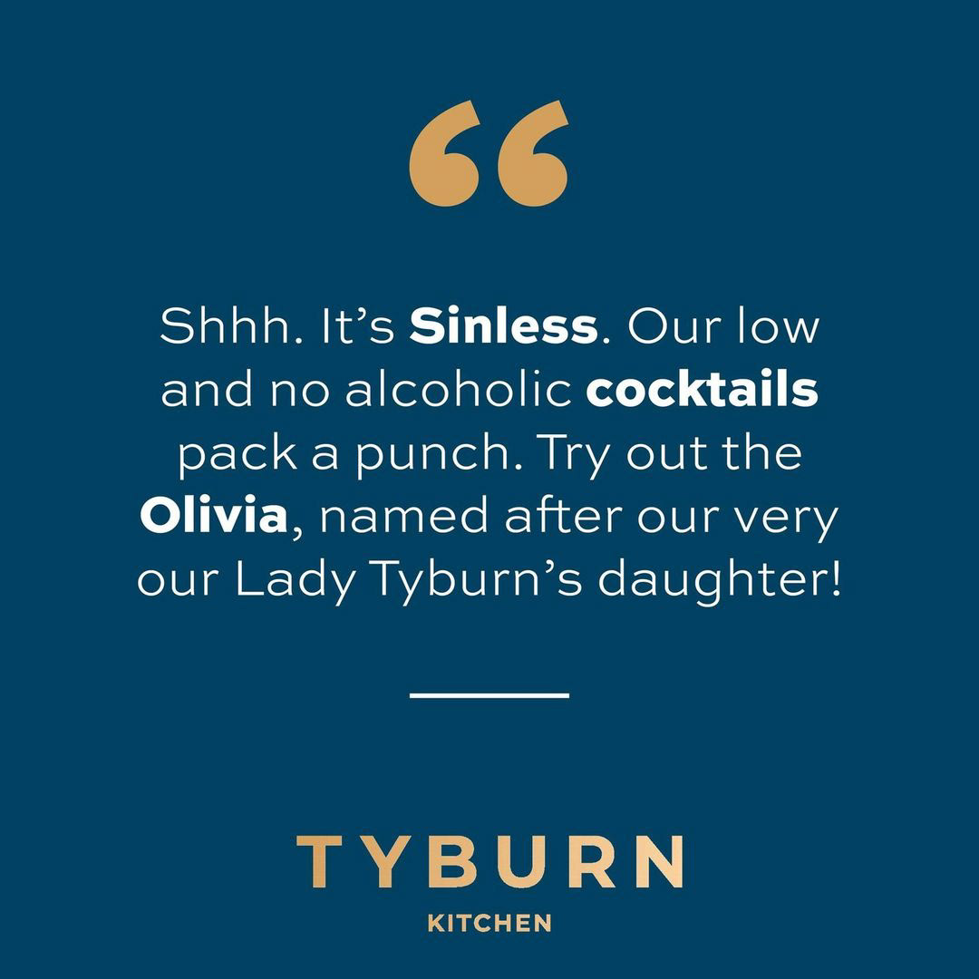 The bank holiday has arrived! We're kicking it off with drinks, Sinless drinks! The Oliva is inspired by Lady Tyburn's daughter, from who we get our name. Enjoy the flavours of cucumber and elderflower. Cheers to that!