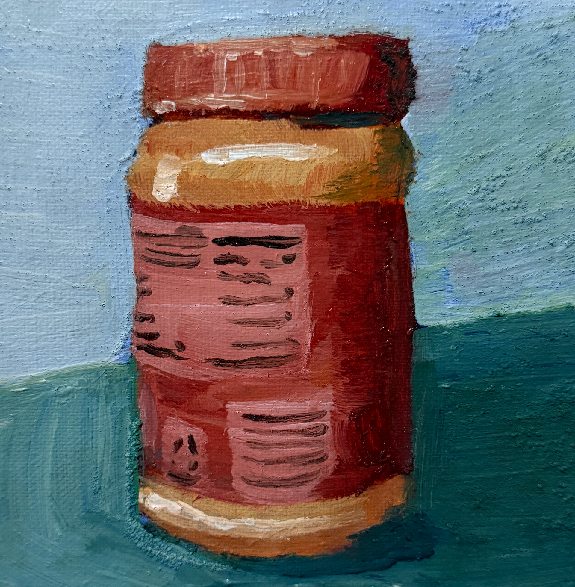 Peanut Butter Study using Salt and Lint, Acrylic 5x5in