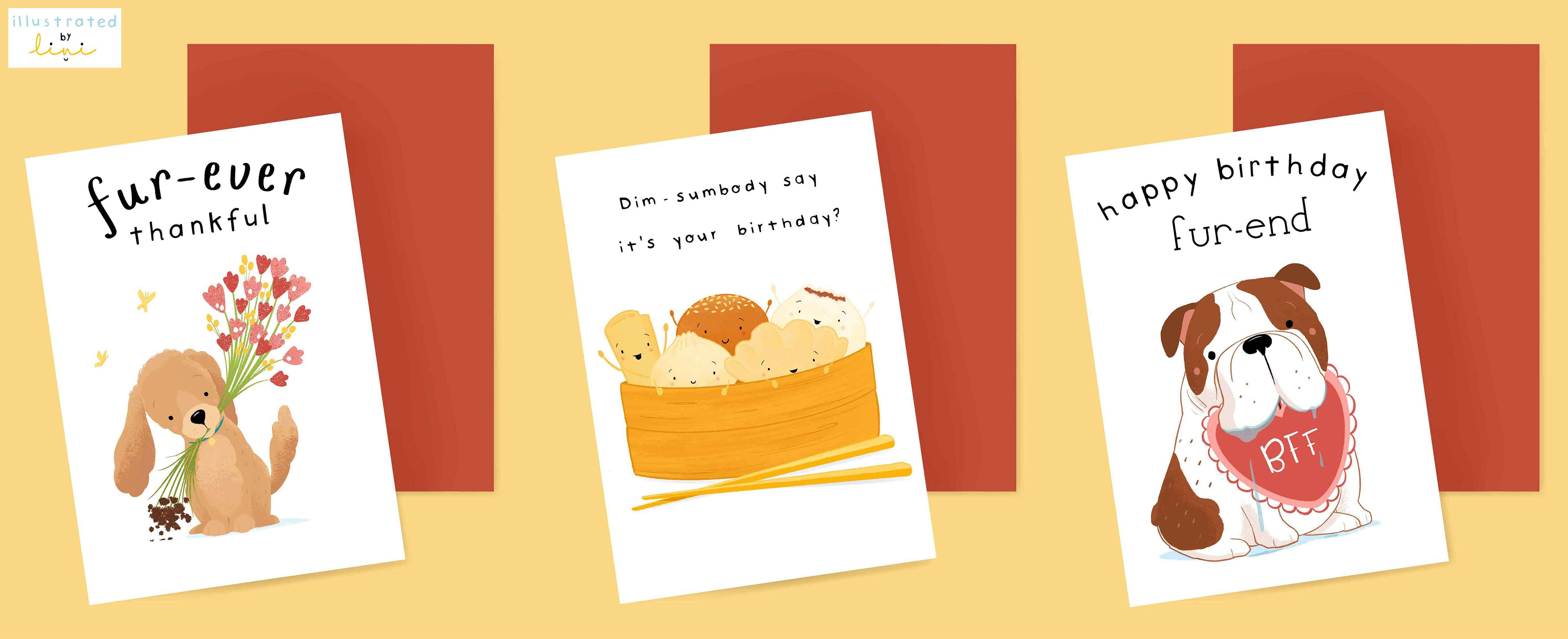Cute Food Pun Funny Dog Greeting Card