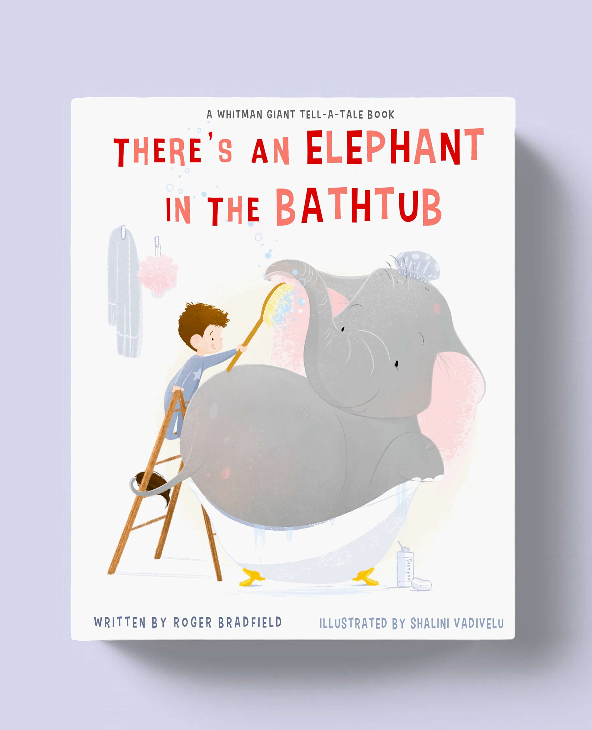 book mockup of there's an elephant in the bathtub written by Roger Bradfield