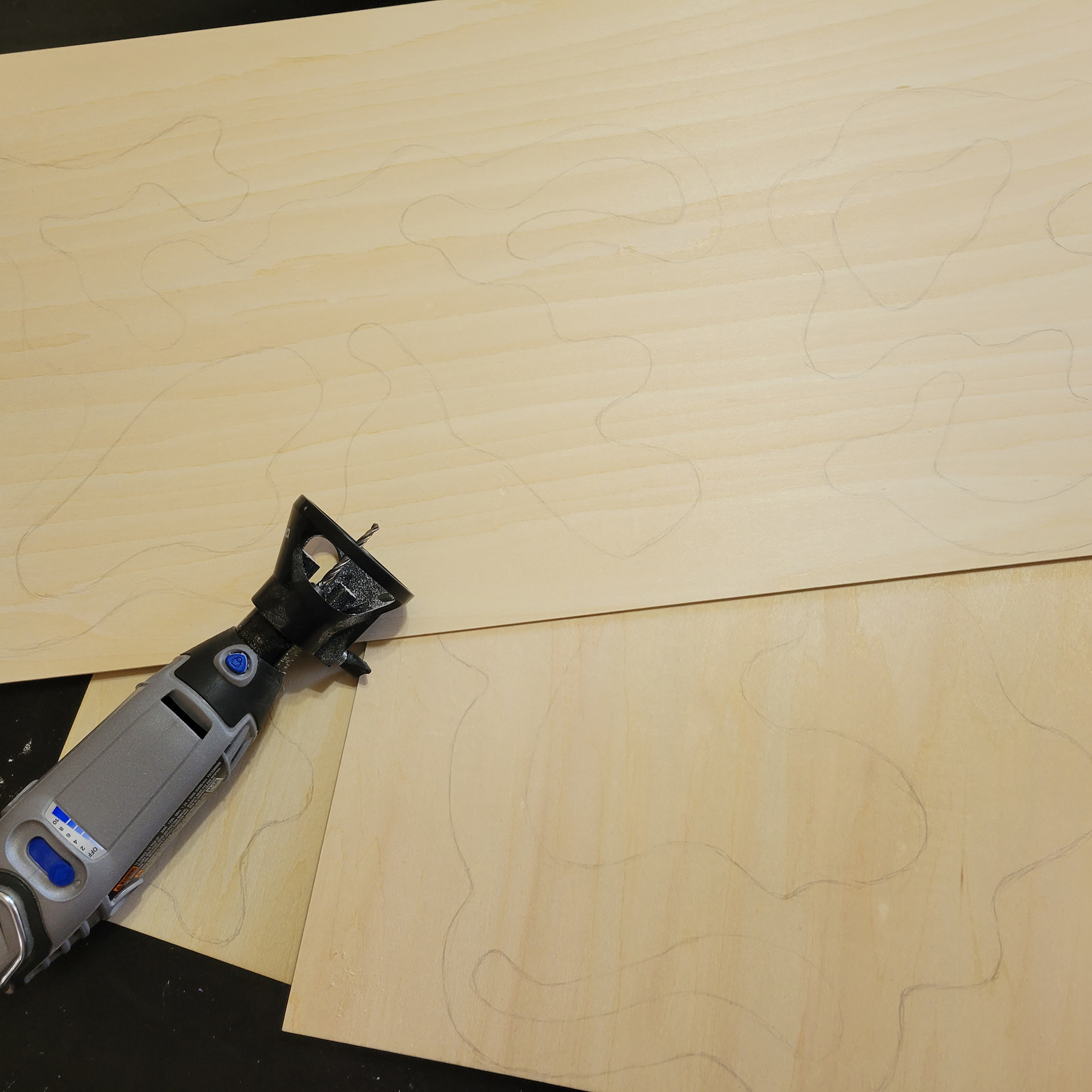 prepped for cutting shapes