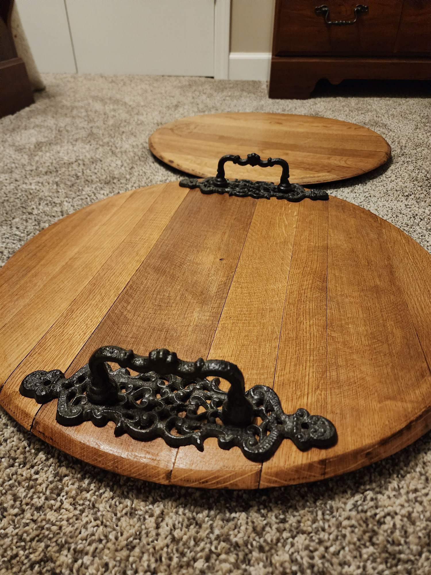 Barrel Head Scroll Handles
