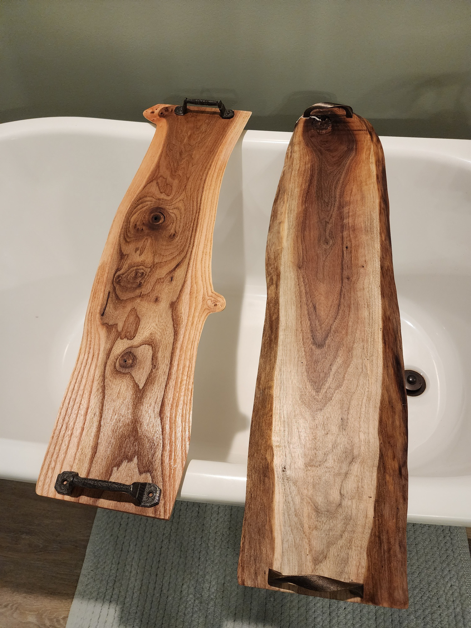 Red Elm and Walnut Bathtub Boards
