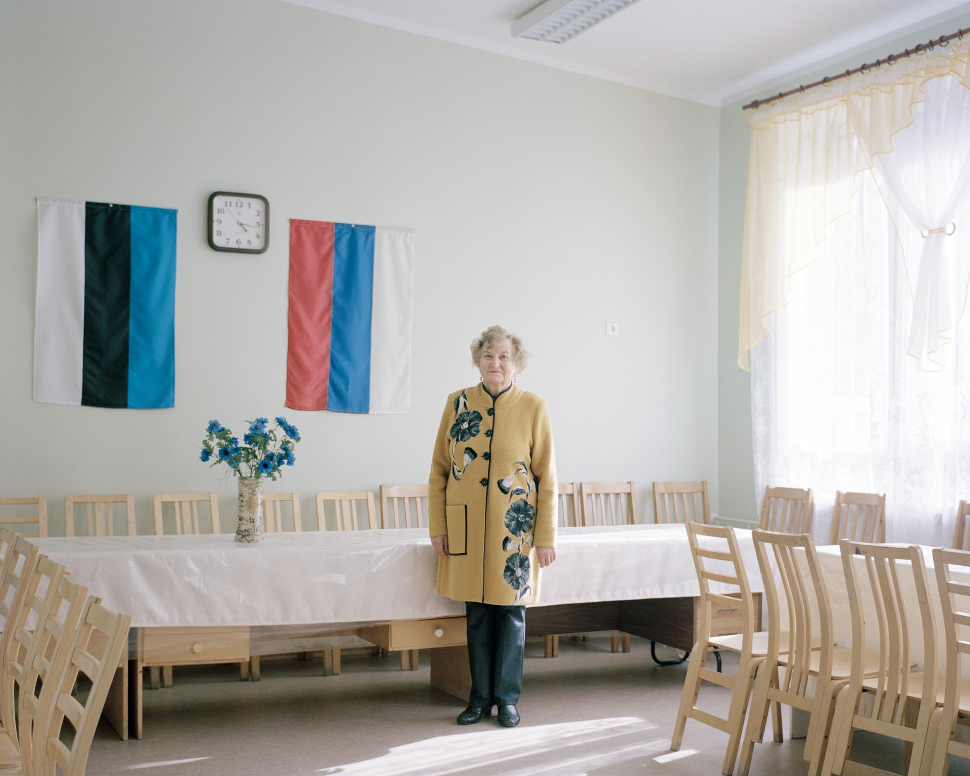 Albina Pugatsenko inside the meeting room of the Russian cultural organization Nadezda, the biggest in Narva. She is the President of the association