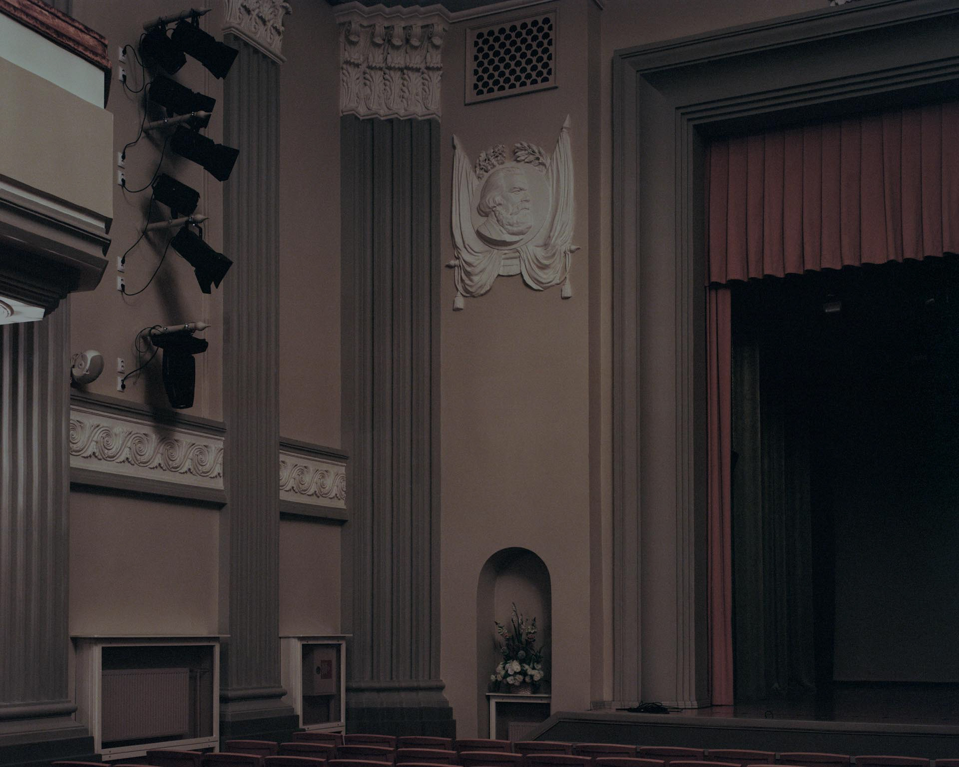 The theatre inside the Sillamäe Cultural Centre, one of the brightest and best kept example of the Stalinist architecture of the city