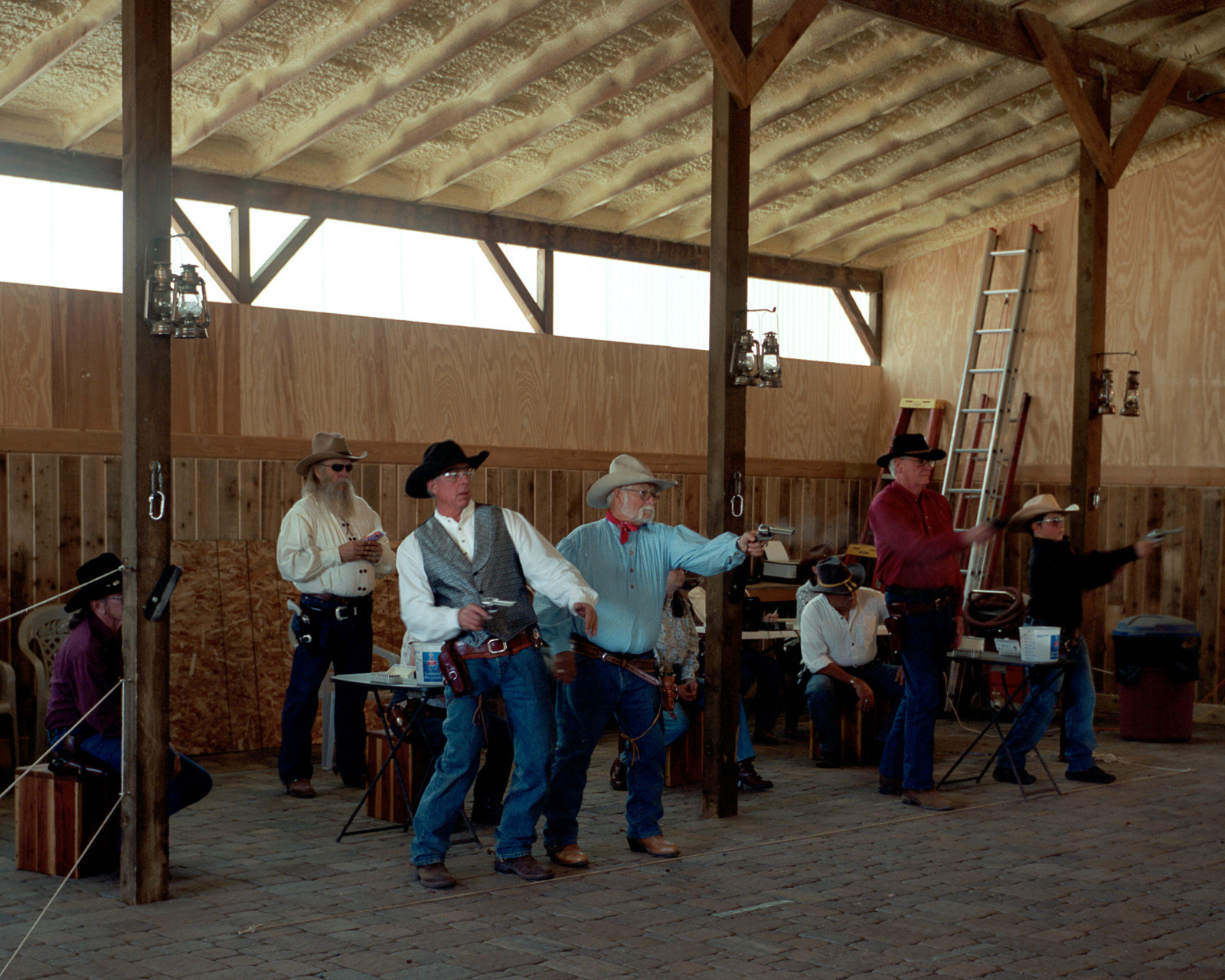 Pagosa Springs, Colorado, 2012. The San Juan Shootists meet once a month to hold their Fast Draw championship in Pagosa Springs. During this tournament, based on the romance and legend of the Old West, every shooter must prove his ability in striking a target in less than no time with a real Colt gun