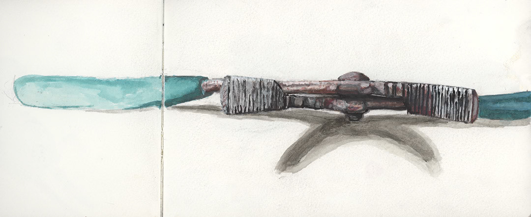  ‘Tool 4’  Ink on paper 5" x 16” 